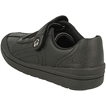 Zapatos De Cuero Para Niños Rock Pass Negro Clarks