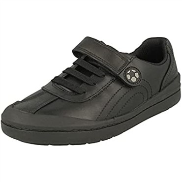 Zapatos De Cuero Rock Pass Niño Negro Extra Clarks
