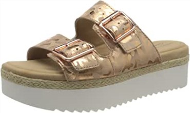Sandalias Planas De Mujer Lana Beach De Interés En Ante Dorado Rosa Clarks