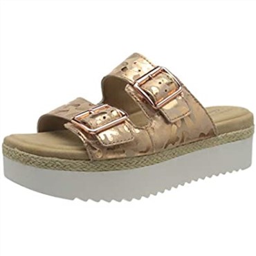 Sandalias Planas De Mujer Lana Beach De Interés En Ante Dorado Rosa Clarks