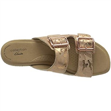 Sandalias Planas De Mujer Lana Beach De Interés En Ante Dorado Rosa Clarks