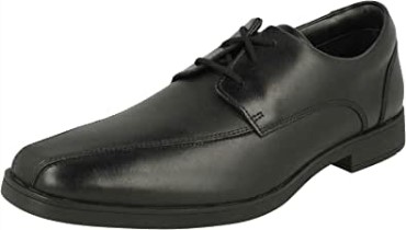 Zapatos De Cuero De Niño Scala Step Negro Talla Estrecha Clarks Negro