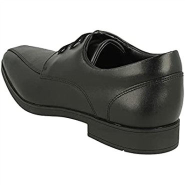 Zapatos De Cuero De Niño Scala Step Negro Talla Estrecha Clarks Negro