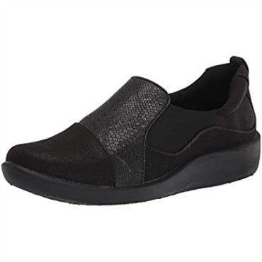 Sillian Paz Zapatillas Bajas De Mujer Clarks Serpiente Negra Combi Sintética