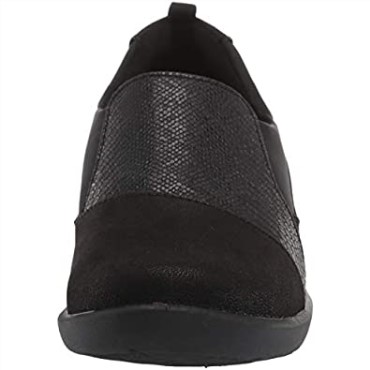 Sillian Paz Zapatillas Bajas De Mujer Clarks Serpiente Negra Combi Sintética