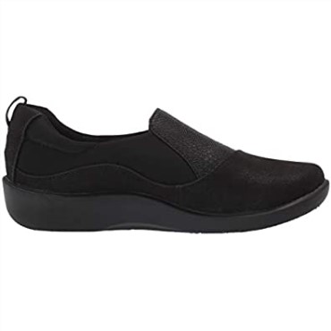 Sillian Paz Zapatillas Bajas De Mujer Clarks Serpiente Negra Combi Sintética