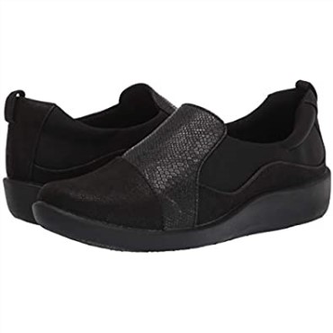 Sillian Paz Zapatillas Bajas De Mujer Clarks Serpiente Negra Combi Sintética