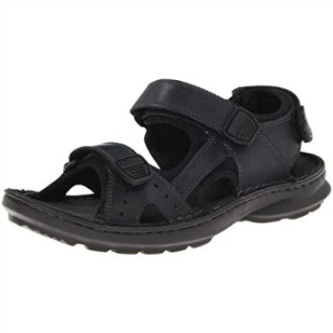 Sandalias Deportivas De Piel Con Puntera Abierta Swing Away Negro Clarks