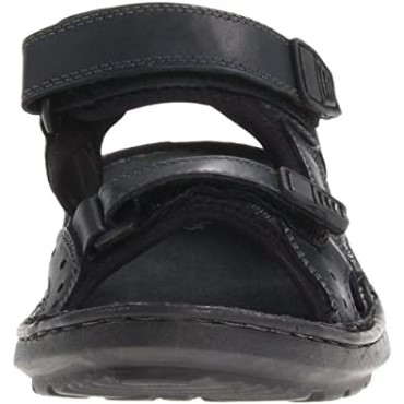 Sandalias Deportivas De Piel Con Puntera Abierta Swing Away Negro Clarks