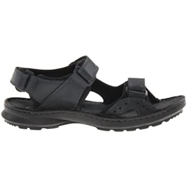 Sandalias Deportivas De Piel Con Puntera Abierta Swing Away Negro Clarks