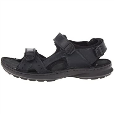 Sandalias Deportivas De Piel Con Puntera Abierta Swing Away Negro Clarks