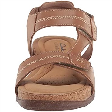 Sandalia Plana Mujer Clarks Roseville Mae En Piel Color Tostado