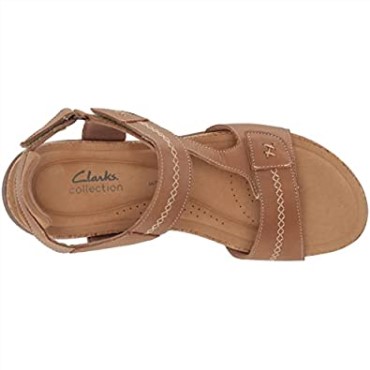 Sandalia Plana Mujer Clarks Roseville Mae En Piel Color Tostado