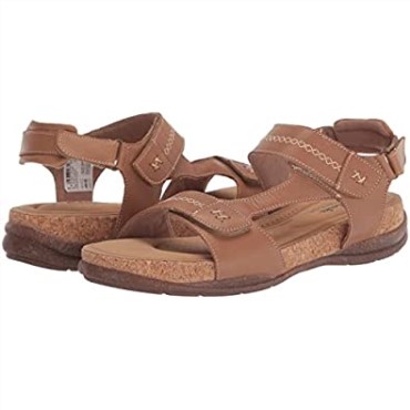 Sandalia Plana Mujer Clarks Roseville Mae En Piel Color Tostado