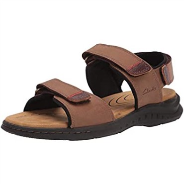 Sandalia Clarks Hapsford Creek Para Hombre En Piel Color Canela