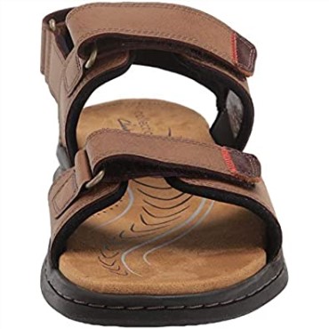 Sandalia Clarks Hapsford Creek Para Hombre En Piel Color Canela