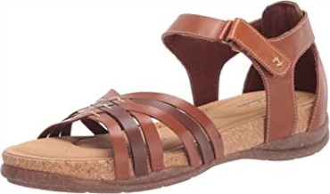 Sandalia Plana Mujer Roseville Cove En Piel Color Tostado Clarks