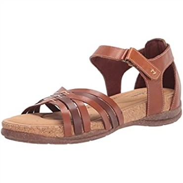 Sandalia Plana Mujer Roseville Cove En Piel Color Tostado Clarks
