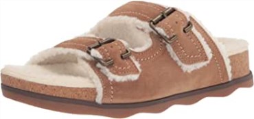 Sandalia Plana Brynn Sparkle Para Mujer En Ante Color Canela De Clarks