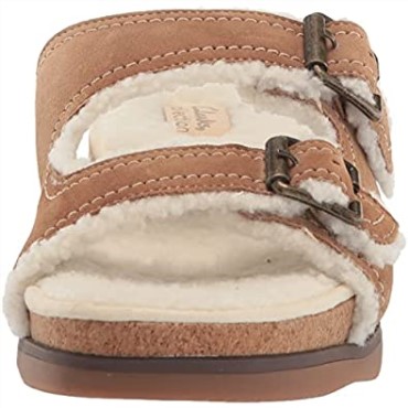 Sandalia Plana Brynn Sparkle Para Mujer En Ante Color Canela De Clarks