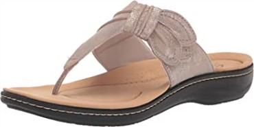 Sandalia Plana Mujer Taupe Metalizado Laurieann Rae Clarks
