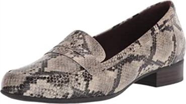 Mocasín Juliet Coast De Mujer Clarks Con Serpiente Sintética Topo