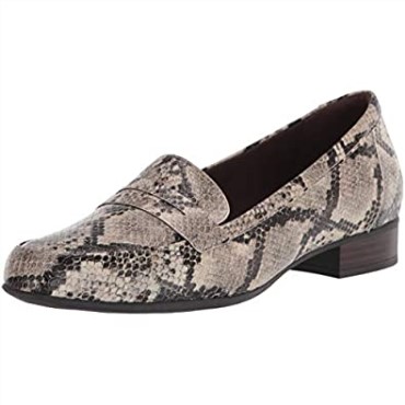 Mocasín Juliet Coast De Mujer Clarks Con Serpiente Sintética Topo