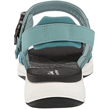 Sandalia Plana Mujer Clarks Mira Tide Combi Textil Verde Azulado