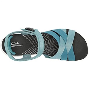Sandalia Plana Mujer Clarks Mira Tide Combi Textil Verde Azulado
