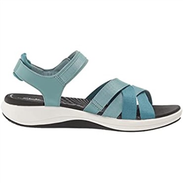 Sandalia Plana Mujer Clarks Mira Tide Combi Textil Verde Azulado