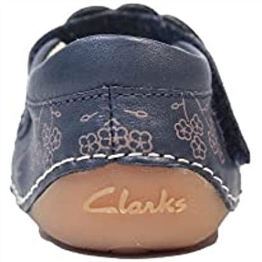 Ti Ny Flora Niño Azul Marino Combi Zapatos De Cuero Para Niñas Antes De Andar F Ancho Azul Marino Combi Clarks