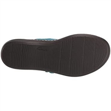 Sandalia Plana Mujer Clarks Laurieann Rae De Textil Turquesa