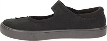 Zapatillas De Ballet Para Niños Hopper Go Unisex De Corte Ancho Tejido Negro Clarks