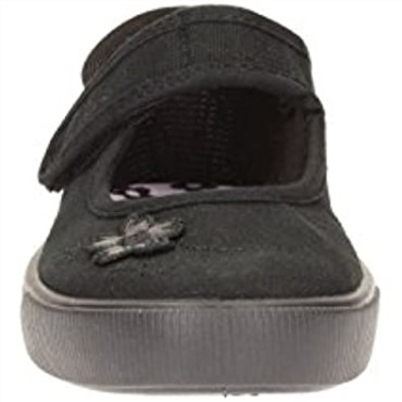 Zapatillas De Ballet Para Niños Hopper Go Unisex De Corte Ancho Tejido Negro Clarks
