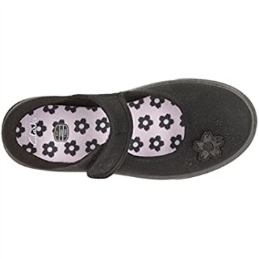 Zapatillas De Ballet Para Niños Hopper Go Unisex De Corte Ancho Tejido Negro Clarks