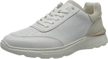 Zapatillas Clarks Hombre Sprint Litelace De Cuero Combinado Blanco