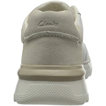 Zapatillas Clarks Hombre Sprint Litelace De Cuero Combinado Blanco