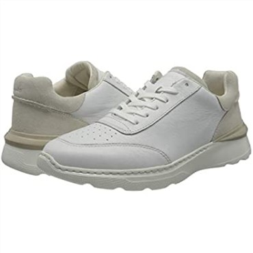 Zapatillas Clarks Hombre Sprint Litelace De Cuero Combinado Blanco
