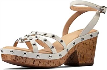 Sandalia Con Tacón De Sol Maritsa 70 Clarks De Interés Blanco Para Mujer