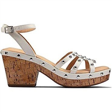 Sandalia Con Tacón De Sol Maritsa 70 Clarks De Interés Blanco Para Mujer
