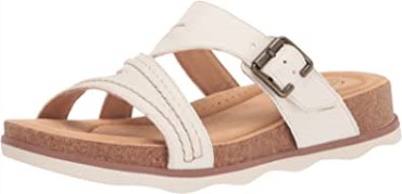 Sandalia Plana Mujer Clarks Brynn Hope En Piel Blanca