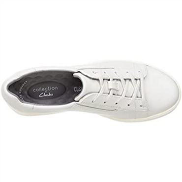 Sneaker Mujer Clarks Layton De Piel Blanca Con Cordones