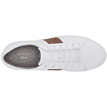 Zapatilla Mujer Clarks Pawley Rilee Cuero Blanco/leopardo Combi