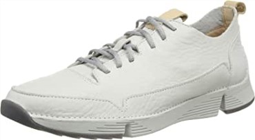 Zapatillas Bajas De Hombre Clarks Tri Spark De Cuero Blanco Blanco