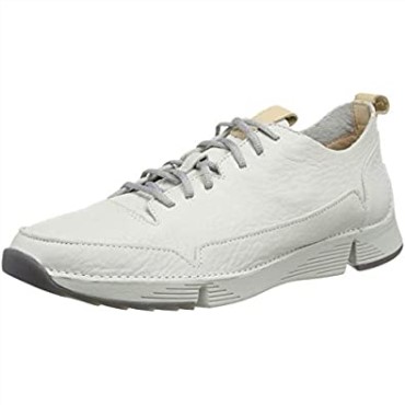 Zapatillas Bajas De Hombre Clarks Tri Spark De Cuero Blanco Blanco