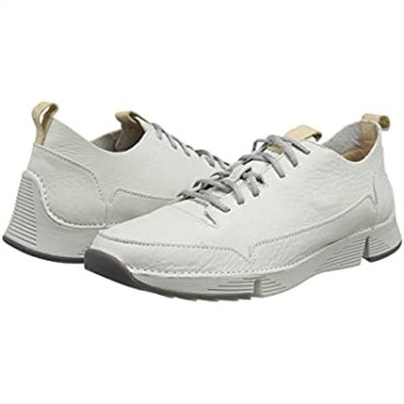 Zapatillas Bajas De Hombre Clarks Tri Spark De Cuero Blanco Blanco