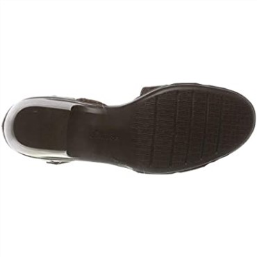 Mujer 261 600764 Emily Daisy Sandalia De Tacón Clarks Cuero Tostado Oscuro Combi