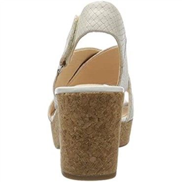 261479364 Mujer Sandalias Con Tira Al Tobillo Clarks Blanco Serpiente Blanca Serpiente Blanca