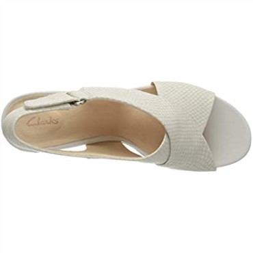 261479364 Mujer Sandalias Con Tira Al Tobillo Clarks Blanco Serpiente Blanca Serpiente Blanca