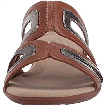Sandalia Plana Mujer Ada Lilah Tostado Combi Cuero Sintético Clarks